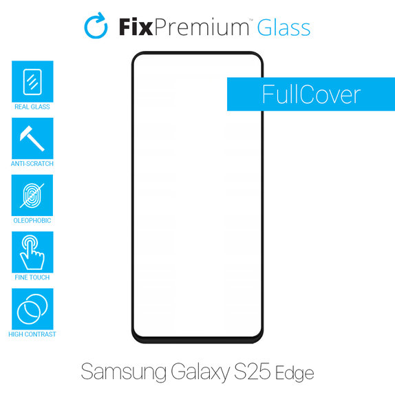 Szkło hartowane do Samsung S25 Edge, FullCover Glass, FixPremium