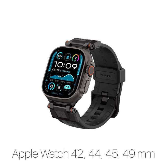 Pasek Durapro Armor do Apple Watch (42, 44, 45, 49mm), Black Edition, Spigen