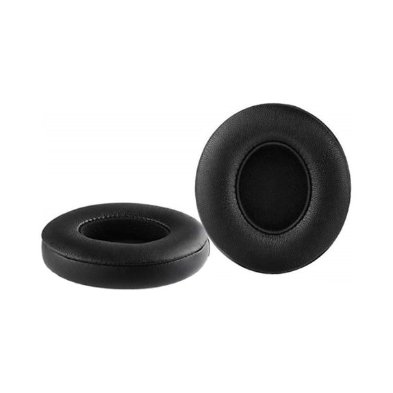 Zapasowe nauszniki do Beats Solo 2, 3, pianka memory + skóra PU, Czarny, Black, 1 para