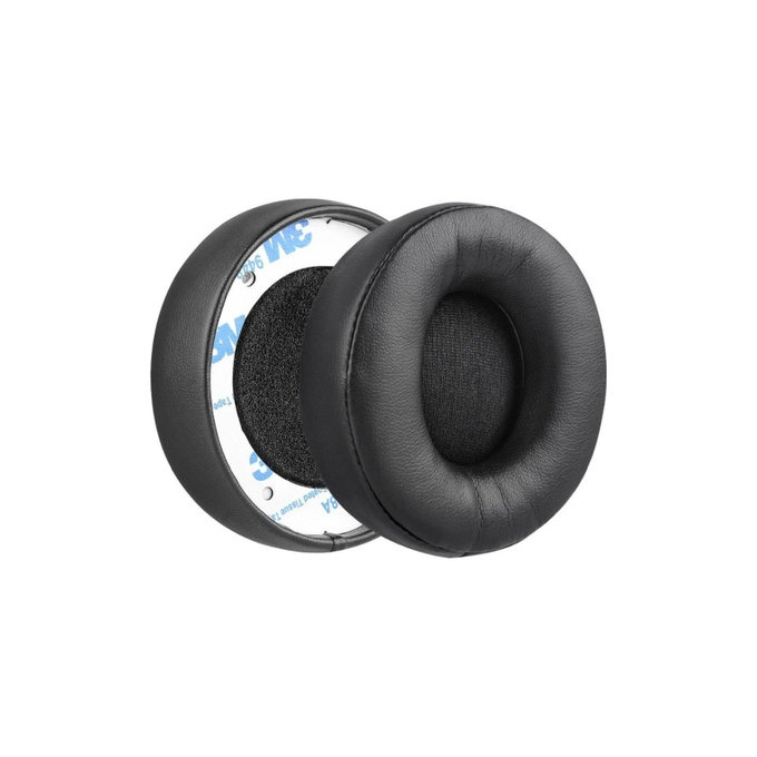 Zapasowe nauszniki do Beats Solo Pro, Wireless, pianka memory + skóra PU, Czarny, Black, 1 para