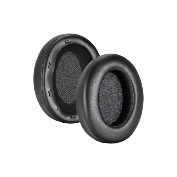 Zapasowe nauszniki do Sony WH-XB910N, pianka memory + skóra PU, Czarny, Black, 1 para
