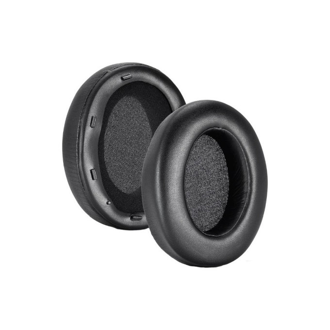 Zapasowe nauszniki do Sony WH-XB910N, pianka memory + skóra PU, Czarny, Black, 1 para