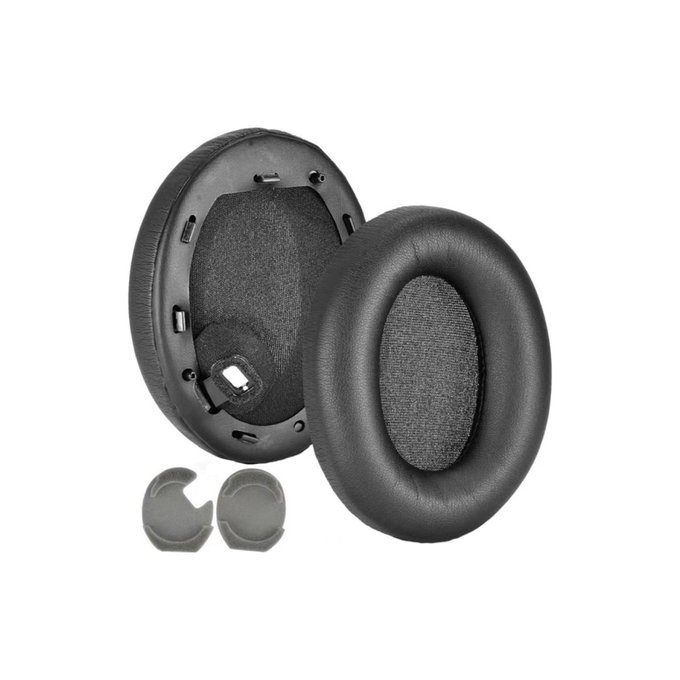 Zapasowe nauszniki do Sony WH-1000XM4, pianka memory i skóra PU, Czarny, Black, 1 para