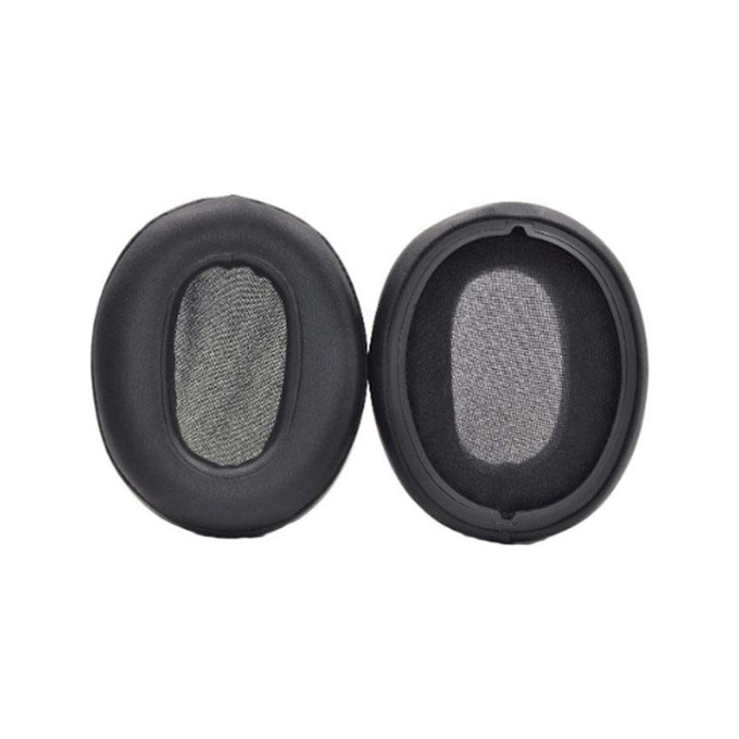 Zapasowe nauszniki do Sony WH-XB900N, WH-XB900, pianka memory i skóra PU, Czarny, Black, 1 para