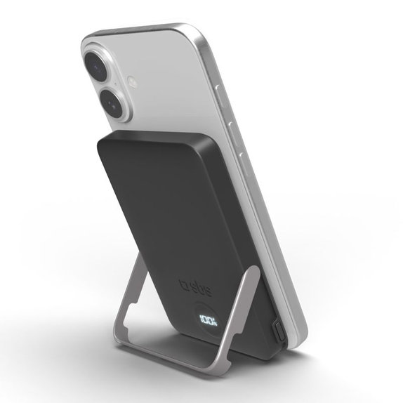 PowerBank 5000mAh, 20W, Power Delivery, Mag Stand, Czarny, Black, SBS