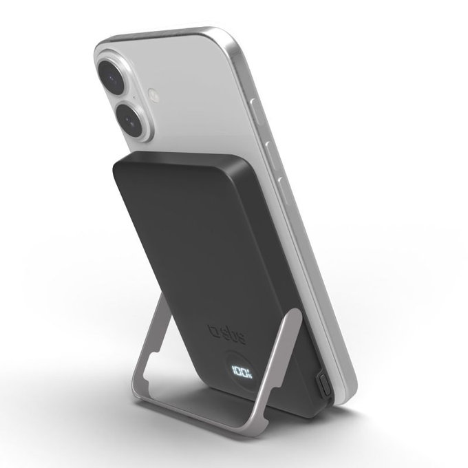PowerBank 5000mAh, 20W, Power Delivery, Mag Stand, Czarny, Black, SBS