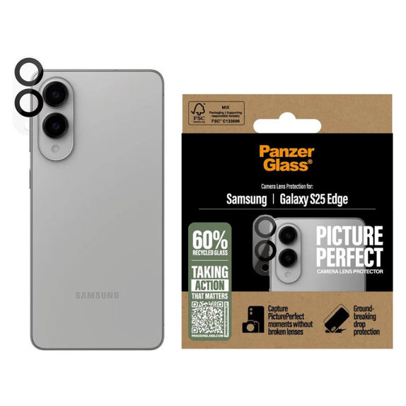 Osłona obiektywu aparatu PicturePerfect do Samsung S25 Edge, Czarne, PanzerGlass