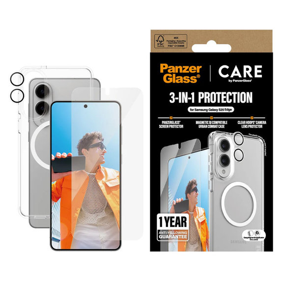 Bundle 3w1 do Samsung Galaxy S25 Edge, PanzerGlass