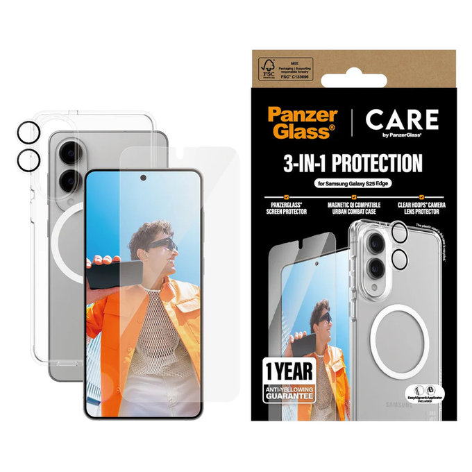 Bundle 3w1 do Samsung Galaxy S25 Edge, PanzerGlass