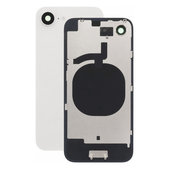 Tylne szkło obudowy z obiektywem aparatu, metalową płytką do iPhone 16e, Biały, White