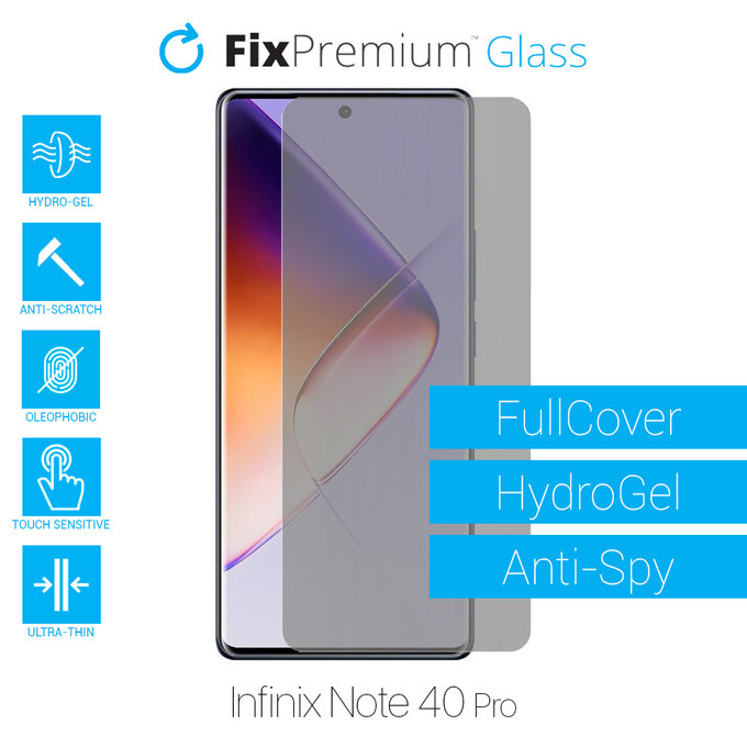 Folia ochronna do Infinix Note 40 Pro, HydroGel Anti-Spy, FixPremium