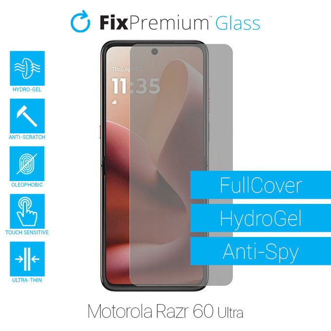 Folia ochronna do Motorola Razr 60 Ultra, HydroGel Anti-Spy, FixPremium