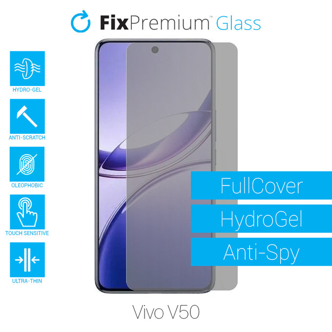 Folia ochronna do Vivo V50, HydroGel Anti-Spy, FixPremium