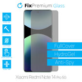 Folia ochronna do Xiaomi Redmi Note 14 Pro 5G 24090RA29G, HydroGel Anti-Spy, FixPremium