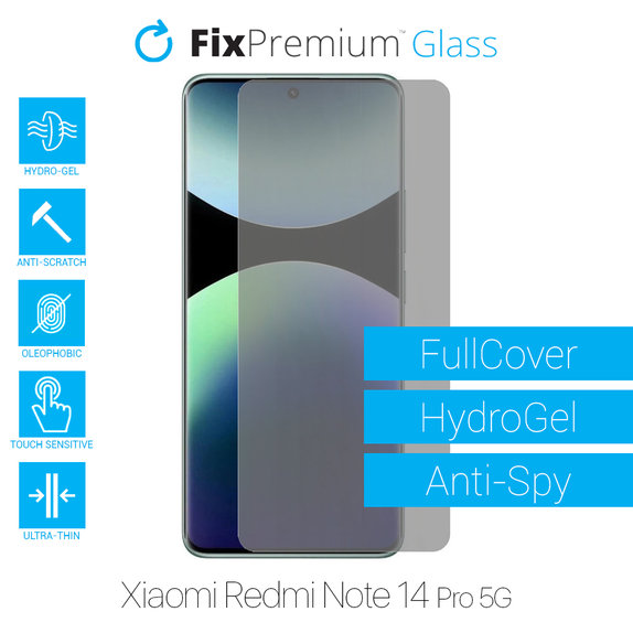 Folia ochronna do Xiaomi Redmi Note 14 Pro 5G 24090RA29G, HydroGel Anti-Spy, FixPremium