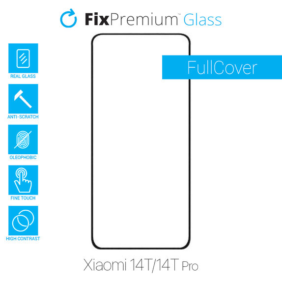 Szkło hartowane do Xiaomi 14T, 14T Pro, FullCover Glass, FixPremium