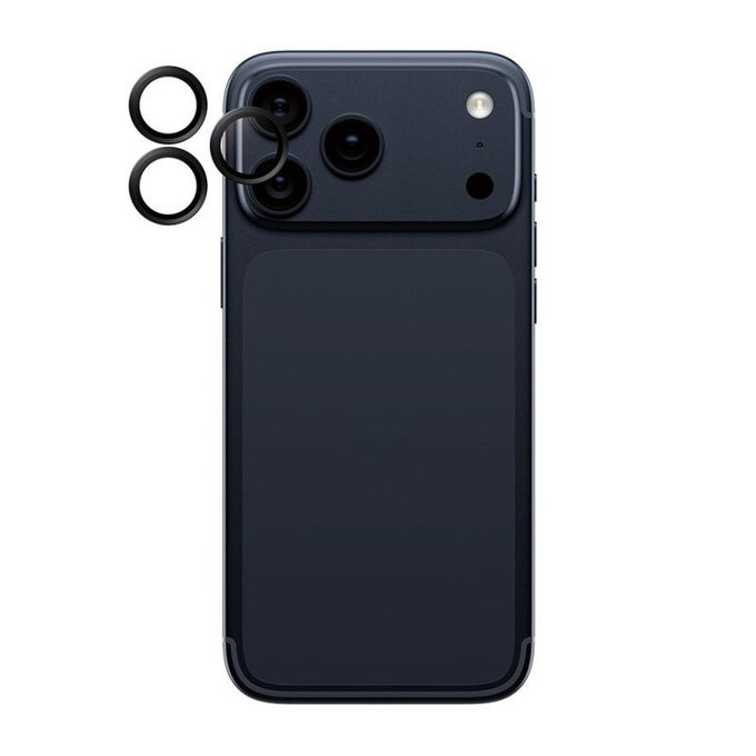 Pierścienie ochronne obiektywu kamery do iPhone 17 Pro Max/17 Pro/16 Pro Max/16 Pro, Czarny, Black, PanzerGlass