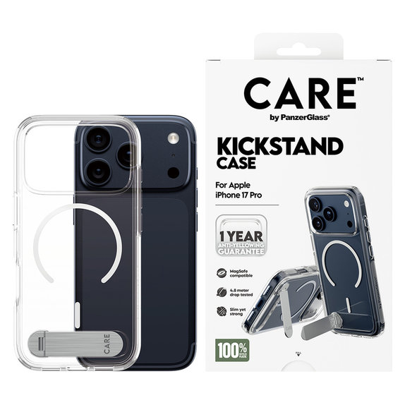 Etui Kickstand do iPhone 17 Pro, Przezroczyste, PanzerGlass