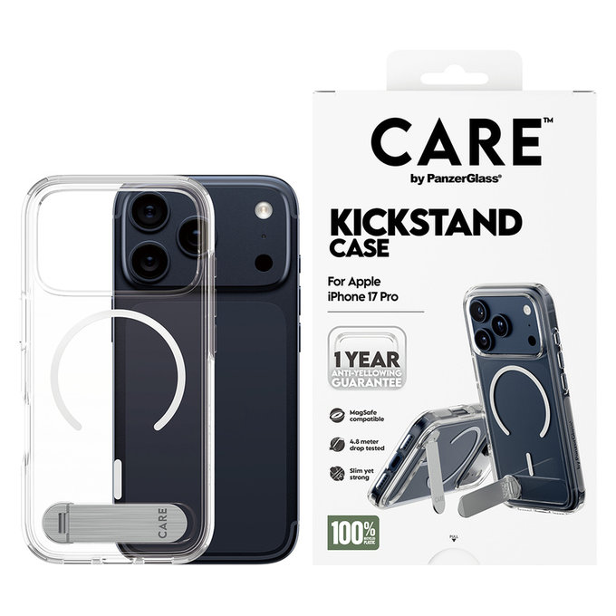 Etui Kickstand do iPhone 17 Pro, Przezroczyste, PanzerGlass