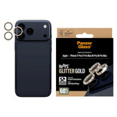 Osłona obiektywu aparatu Hoops do iPhone 17 Pro Max/17 Pro/16 Pro Max/16 Pro, Glitter Gold, PanzerGlass