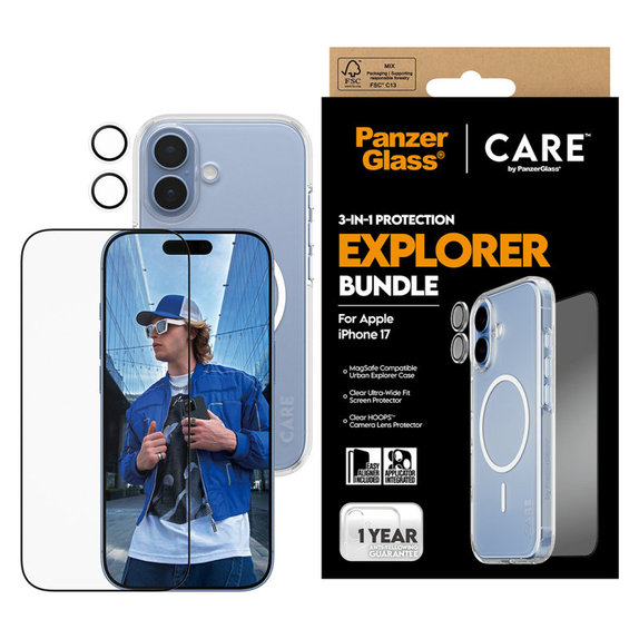 Bundle 3w1 Explorer do iPhone 17, PanzerGlass