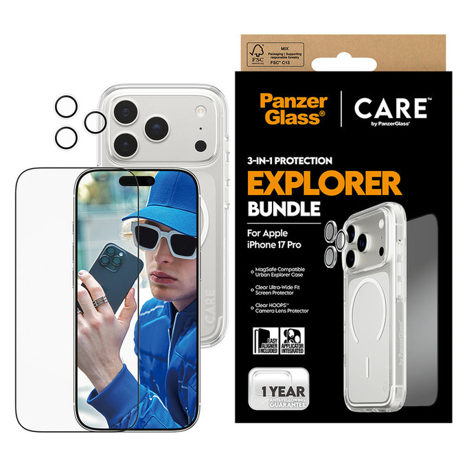 Bundle 3w1 Explorer do iPhone 17 Pro, PanzerGlass
