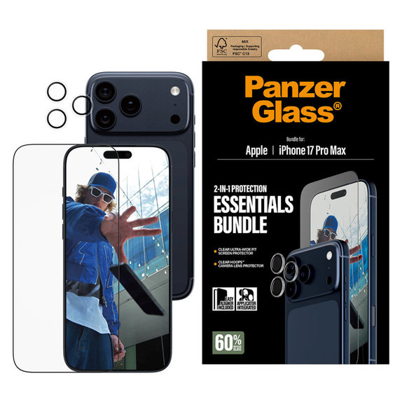 Bundle Essentials 2w1 do iPhone 17 Pro Max, PanzerGlass