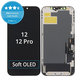 Wyświetlacz Soft OLED dla iPhone 12, 12 Pro, Ekran dotykowy z ramką, DIAGNOSTIC