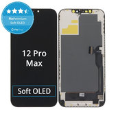 Wyświetlacz Soft OLED dla iPhone 12 Pro Max, Ekran dotykowy z ramką, DIAGNOSTIC