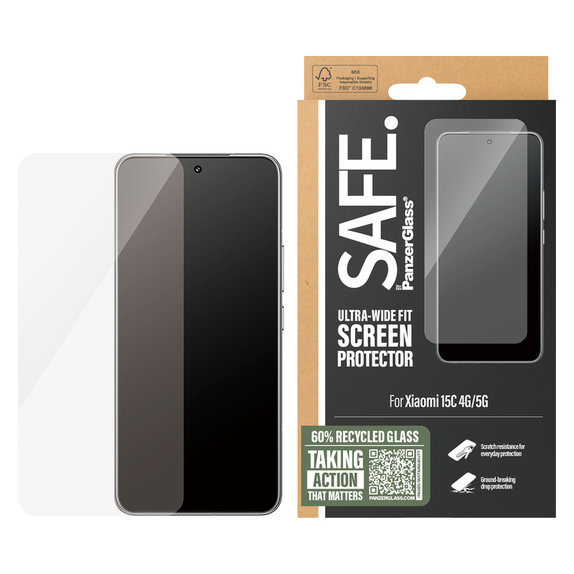 Szkło hartowane UWF do Xiaomi 15C 5G, Czarne, SAFE by PanzerGlass