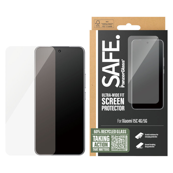 Szkło hartowane UWF do Xiaomi 15C 5G, Czarne, SAFE by PanzerGlass