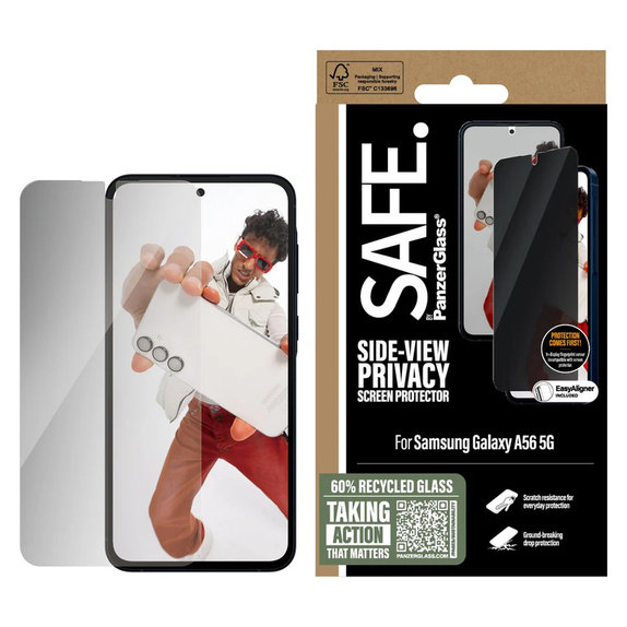 Szkło hartowane UWF Privacy do Samsung Galaxy A56 5G, Czarne, SAFE by PanzerGlass
