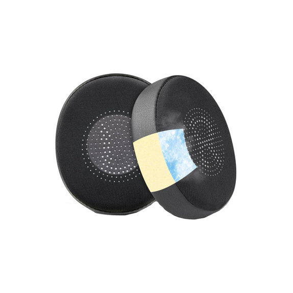 Zapasowe nauszniki do Jabra Evolve2 40, 65 UC/MS, Elite 45h, pianka memory i skóra PU i tkanina, Czarny, Black, żel chłodzący, 1 para