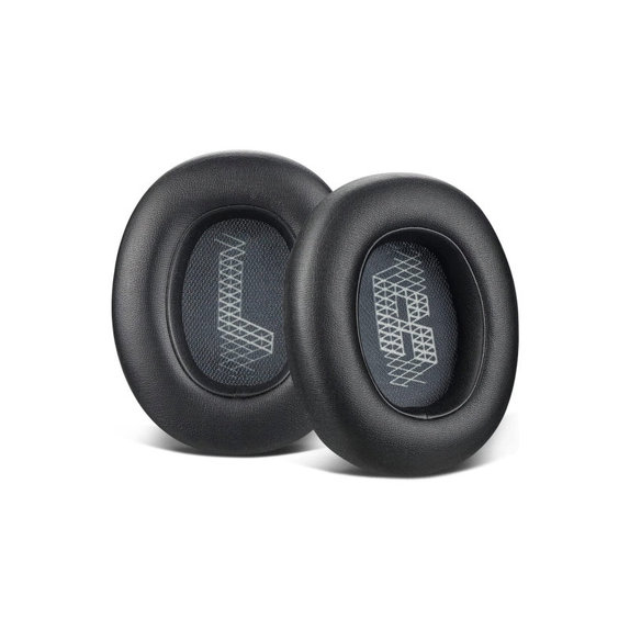 Zapasowe nauszniki do JBL Live 650BTNC, E65, pianka memory i skóra PU, Czarny, Black, 1 para