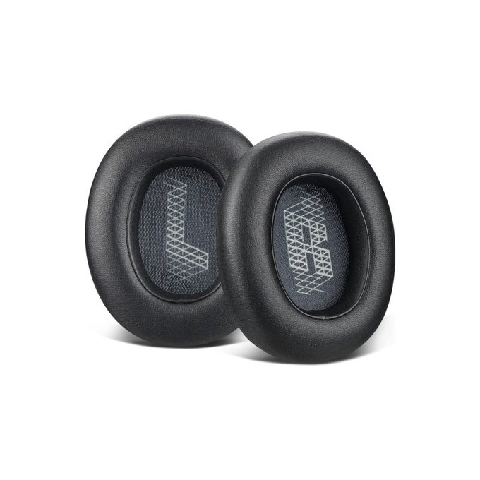 Zapasowe nauszniki do JBL Live 650BTNC, E65, pianka memory i skóra PU, Czarny, Black, 1 para