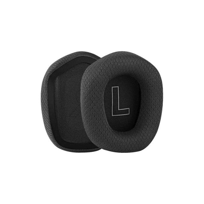 Zapasowe nauszniki do Logitech G335, G733, pianka memory i tkanina, Czarny, Black, 1 para
