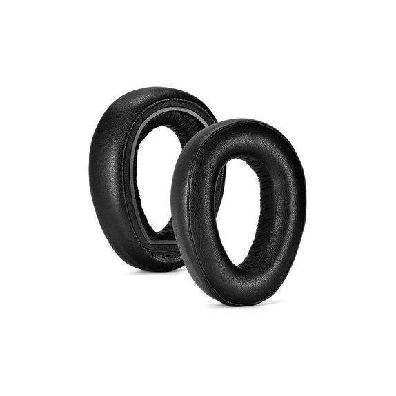 Zapasowe nauszniki do Sennheiser PXC550, PX550, pianka memory i skóra, Czarny, Black, 1 para