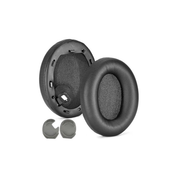 Zapasowe nauszniki do Sony WH-1000XM4, pianka memory i skóra, Czarny, Black, 1 para
