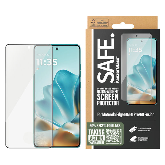 Szkło hartowane UWF do Motorola Edge 60/60 Pro/60 Fusion, Czarne, SAFE by PanzerGlass
