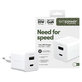 Adapter podróżny Grand Prix USB-C/USB-A, GaN, 35 W PD, srebrno-biały, PanzerGlass