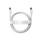 Kabel USB-C, 60 W, Racing, 2 m, Srebrno-biały, PanzerGlass