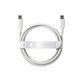 Kabel USB-C, 240 W, Racing, 1,2 m, srebrno-biały, PanzerGlass