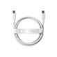 Kabel USB-C, 240 W, Racing, 2 m, Srebrno-biały, PanzerGlass