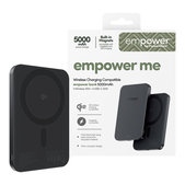 Bezprzewodowy PowerBank 5000 mAh, 20 W, kompatybilny z MagSafe, Qi2/USB-C, Space Black, empower