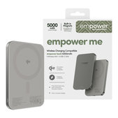 Bezprzewodowy PowerBank 5000 mAh, 20 W, kompatybilny z MagSafe, Qi2/USB-C, Tytanowy, empower