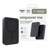 Bezprzewodowy PowerBank 10000 mAh, 20 W, kompatybilny z MagSafe, Qi2/USB-C, Space Black, empower