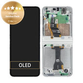 Wyświetlacz LCD + ekran dotykowy + ramka do Samsung Z Flip 7 FE F761B, White, GH82-37734B, Genuine Service Pack