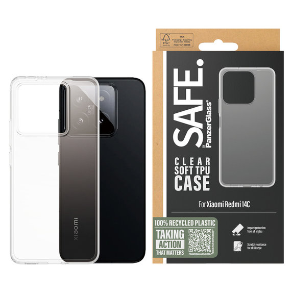 Etui TPU do Xiaomi Redmi 14C, Przezroczyste, SAFE by PanzerGlass