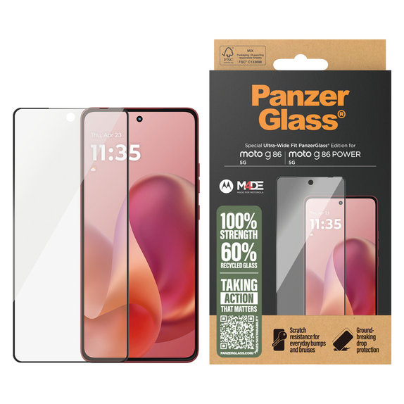 Szkło hartowane UWF do Motorola Moto G86 Power, Czarne, PanzerGlass