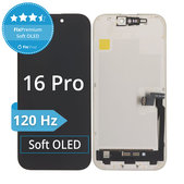 Wyświetlacz Soft OLED dla iPhone 16 Pro, Ekran dotykowy z ramką, DIAGNOSTIC